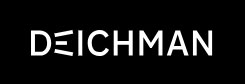 Oslo library logo, white font on a black background. Text: Deichman