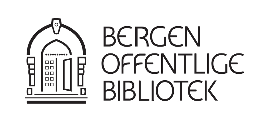 Dome like pictogram depicting a library of 18 century perhaps. Title: Bergen Offentlige Bibliotek